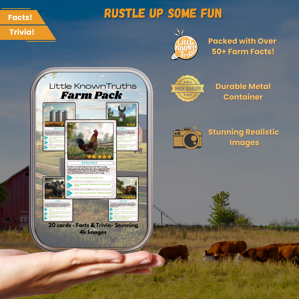 Little Known Truths Farm Pack packaging with farm scene in the background